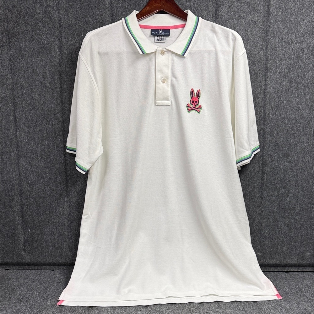 Psycho Bunny White Polo with Embroidered Logo